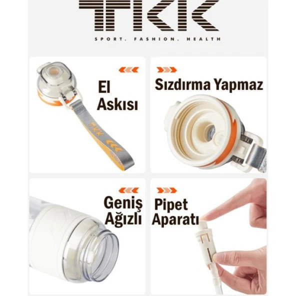 Tkk Su Matarası 600 Ml Beyaz Tk019 - Resim 3