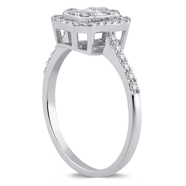 0.40 ct. Pırlanta Baget Yüzük - Resim 2