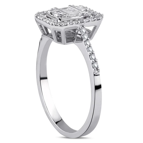 0.48 ct. Pırlanta Baget Yüzük - Resim 2