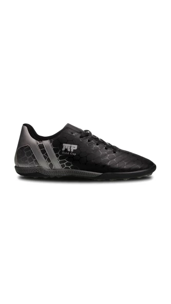 M.P Unisex Bağcıklı Siyah-Gümüş Halı Saha Futbol Ayakkabısı 241-1356GR ürün görseli 1