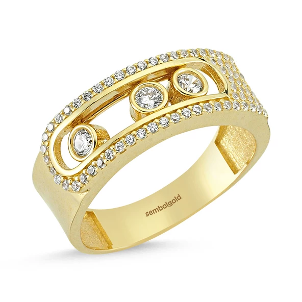 Özel Tasarım Altın Yüzük 14K Gold Tria ürün görseli 1