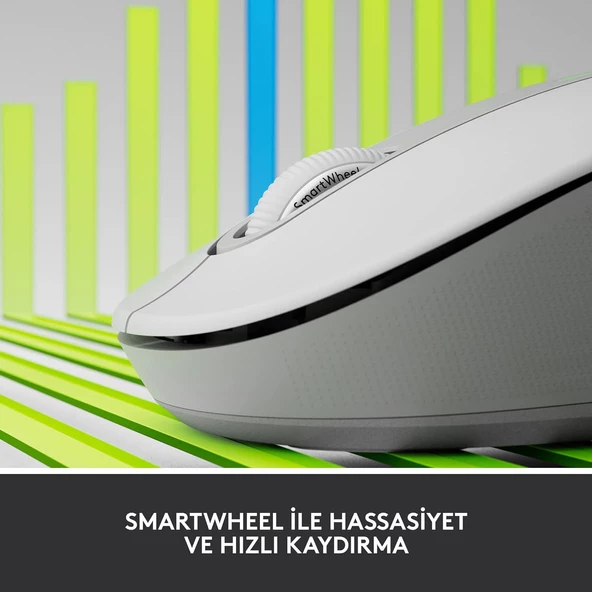LOGITECH M650 L Kablosuz Optik 4000DPI Beyaz Bluetooth Mouse 910-006238 - Resim 2