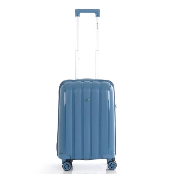 Mçs Valiz 3lü Set Kırılmaz PP Silikon Sky Blue - Resim 6