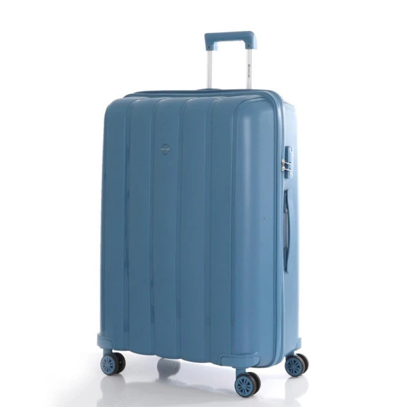 Mçs Valiz 3lü Set Kırılmaz PP Silikon Sky Blue - Resim 5