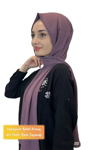 Rahat Kırışmaz Cazz Şal, Yumuşak, Tok Duruşlu Kolay Şal 01000  MÜRDÜM ürün görseli 1