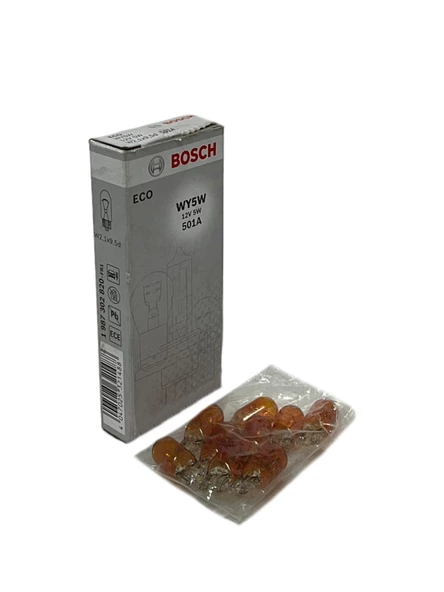 Eco T10 12V Büyük Dipsiz 5W-5W Gösterge, Turuncu Park Ampulü 10 Adet ürün görseli 1