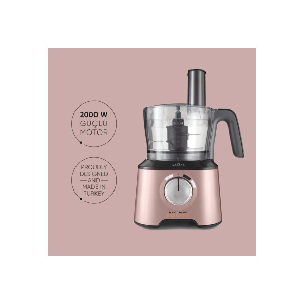 Karaca Mastermaid Power Multifunctional 10 In 1 Rosegold Gıda Hazırlama Seti 2000W ürün görseli 1