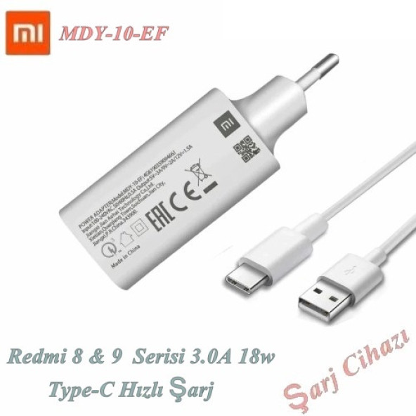 Xiaomi Redmi Note 8 - 9 9T 9SE Pro Hızlı Type-C şarj cihazı 3.0 18W 5V 3A 9V 3A ürün görseli 1