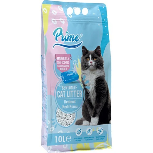 Prime İnce 10 Lt Marsilya Kokulu Bentonit Kedi Kum ürün görseli 1