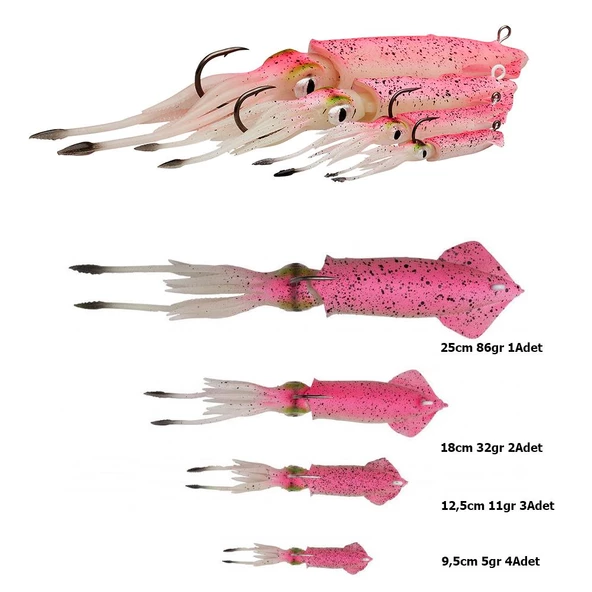 Savage gear 3D TPE Swim Squid 9,5cm 10gr 2 Adet Silikon Yem ürün görseli 1