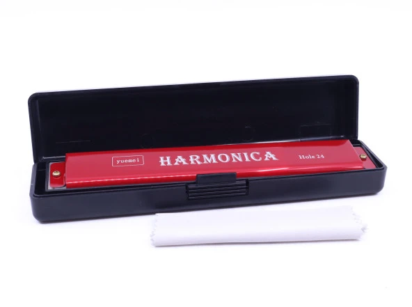 Harmonica Büyük Boy Mızıka Kırmızı - Resim 2
