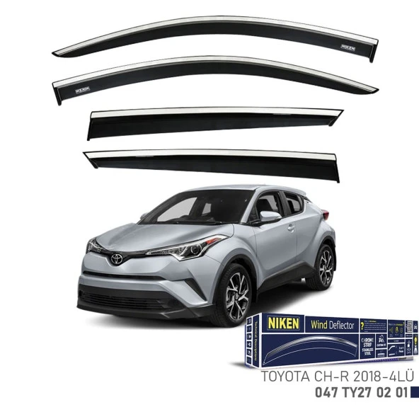 Niken Toyota CHR 2018- Kromlu Cam Rüzgarlığı 4 LÜ ürün görseli 1
