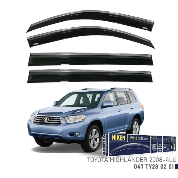 Niken Toyota Highlander 2008- Kromlu Cam Rüzgarlığı 4 LÜ ürün görseli 1
