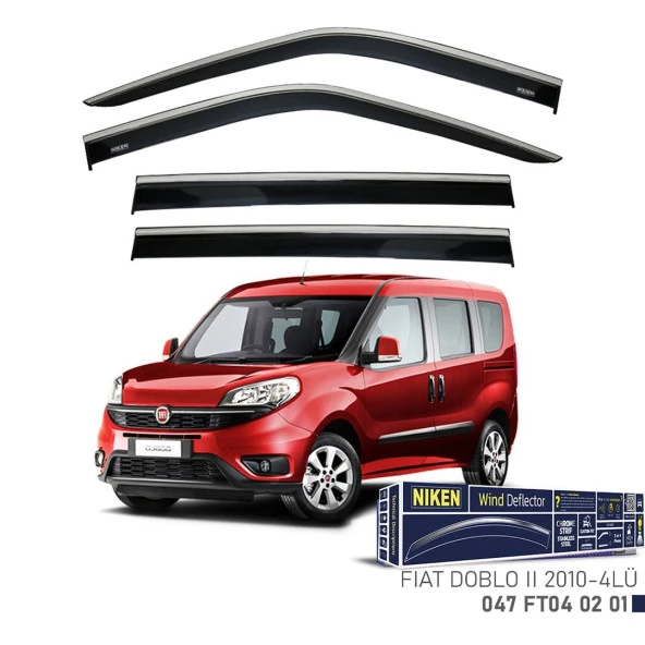 Niken Fiat Doblo II 2010- Kromlu Cam Rüzgarlığı 4 LÜ ürün görseli 1