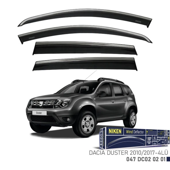 Niken Dacia Duster 2010-2017 Kromlu Cam Rüzgarlığı 4 LÜ ürün görseli 1