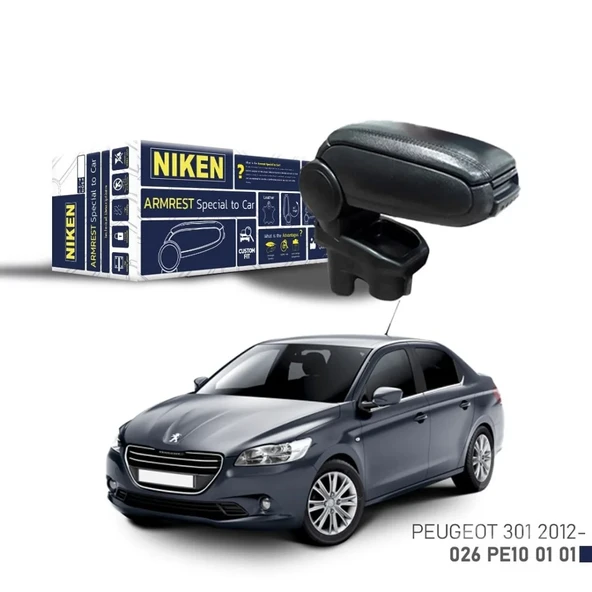 Niken Peugeot 301 2012- Araca Özel Kol Dayama Siyah ürün görseli 1