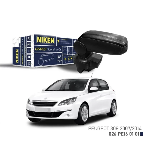Niken Peugeot 308 2007-2013 Araca Özel Kol Dayama Siyah ürün görseli 1