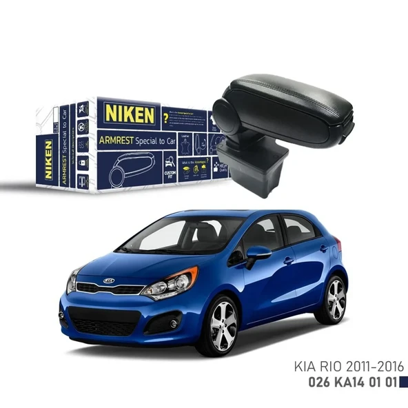 Niken Kia Rio 2011-2016 Araca Özel Kol Dayama Siyah ürün görseli 1