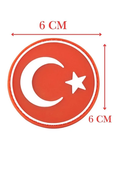 Single Sword Yuvarlak Türk Bayrağı Patch ( Peç ) 6 cm ürün görseli 1