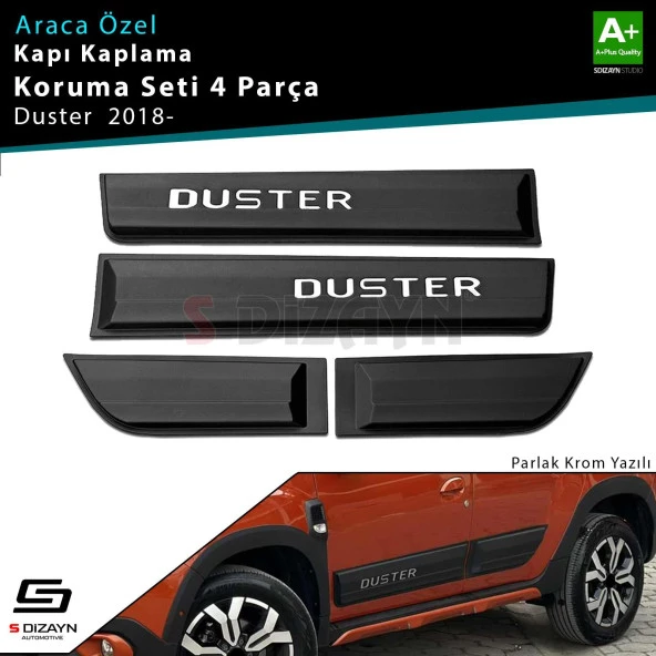 S-Dizayn Dacia Duster 2 Kapı Koruma Seti Parlak Krom Yazılı 2018 Üzeri A+ Kalite ürün görseli 1