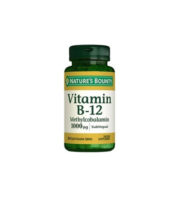Nature's Bounty Vitamin B12 Methylcobalamin 1000 mcg 60 Dilaltı Tablet ürün görseli 1