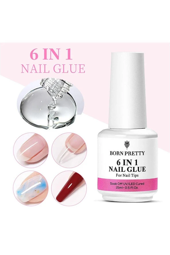 Fontenay Born Pretty 6ın1 Glue Uv Gel (çok Foksiyonlu Uv Tırnak Jeli) 15ml ürün görseli 1