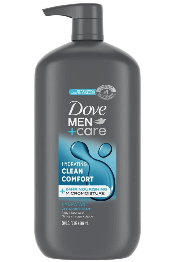 Dove Men Hydrating Clean Comfort Vücut + Yüz Yıkama 887ML ürün görseli 1