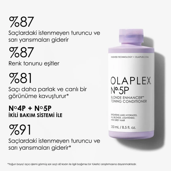 Olaplex No 5P Blonde Enhancer Toning Conditioner Renk Koruyucu & Bağ Güçlendirici Mor Saç Bakım Kremi 250 ml ürün görseli 1