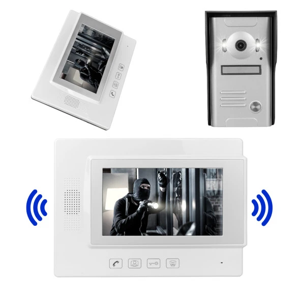 Powermaster 37M 2 Daire 7'' Görüntülü Diafon Kapı Zili Interkom Akıllı Ev Güvenliği Sistemi ürün görseli 1