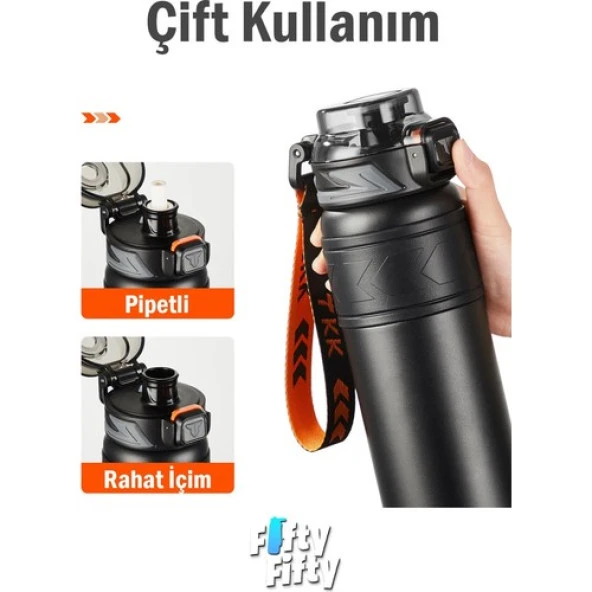 Tkk Çelik Termos 900 Ml T2025  Siyah - Resim 3