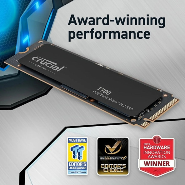 Crucial T700 1tb Pcıe Gen5 Nvme M.2 SSD (11700-9500 Mbs) CT1000T700SSD3 - Resim 3