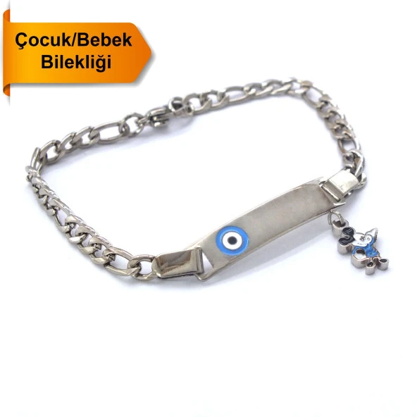 Bebek Bileklik Çelik Nazar Boncuklu Mickey Mouse BLK-965 ürün görseli 1