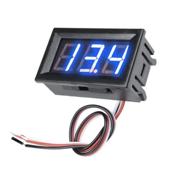 0.56" 0-100V 3 Kablolu DC Mavi Dijital Voltmetre - Hassas ve Kullanışlı ürün görseli 1