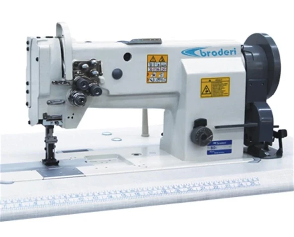 Broderi Bd-20608-2 Çift Pabuç Çift İğne Ayak ve İğne Transportlu Deri Dikiş Makinesi ürün görseli 1