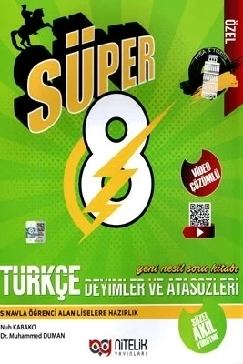 Nitelik Yayınları 8. Sınıf Süper Türkçe Deyimler ve Atasözleri Yeni Nesil Soru Kitabı ürün görseli 1