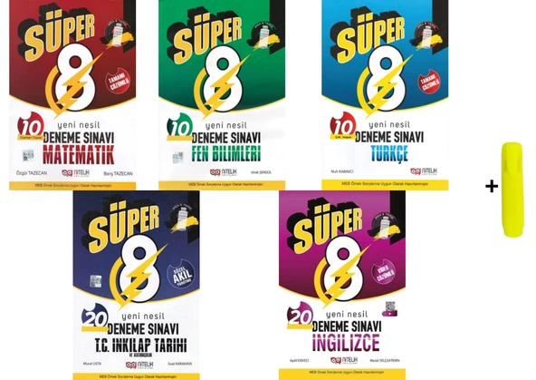 Süper 8. Sınıf Tüm Dersler Yeni Nesil Deneme Sınavı Seti 5 Kitap (MFTİİ) ürün görseli 1