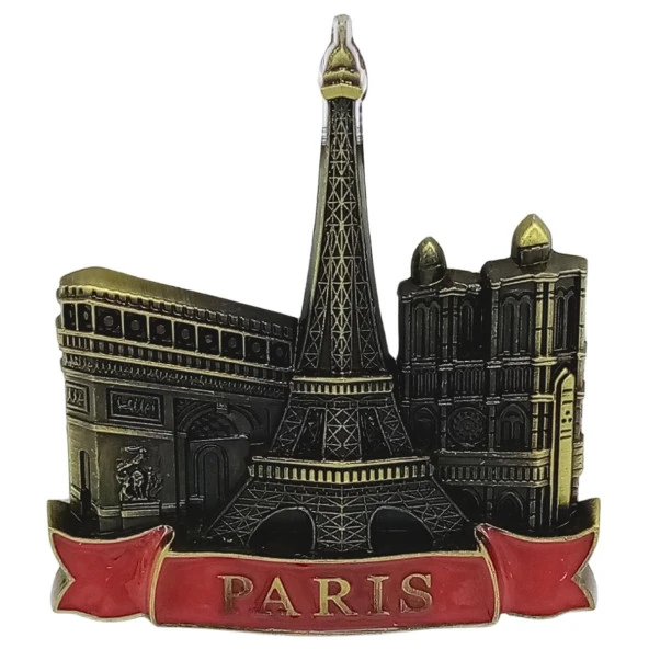 Vintage Metal 3D Magnet Paris Fransa 7 cm ürün görseli 1