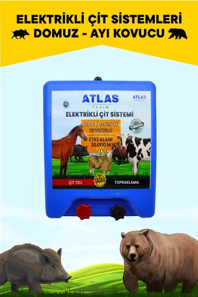ATLAS YÜKSEK VOLTAJLI ELEKTRİKLİ ÇİT CİHAZI 80.000 VOLT ürün görseli 1