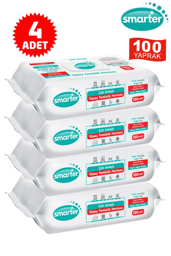SMARTER 4 ADET YÜZEY TEMİZLİK HAVLUSU BEZİ ürün görseli 1