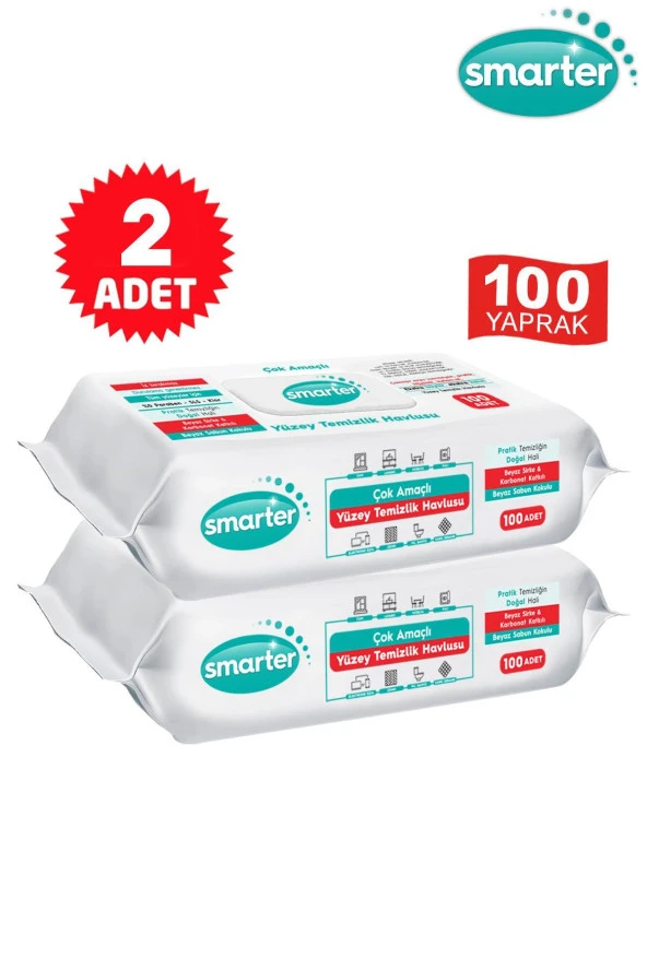 SMARTER 2 ADET YÜZEY TEMİZLİK HAVLUSU BEZİ ürün görseli 1