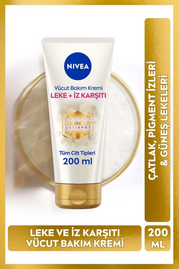 Nivea Luminous 630 Leke ve İz Karşıtı Vücut Bakım Kremi 200ml, Çatlak ve Güneş Lekesi, 48 Saat Nem ürün görseli 1