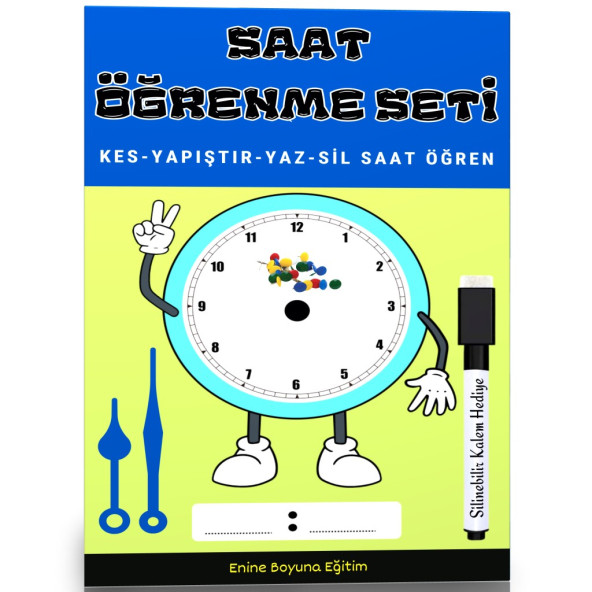 Saat Öğrenme Seti (Kes-Yapıştır-Yaz-Sil) ürün görseli 1
