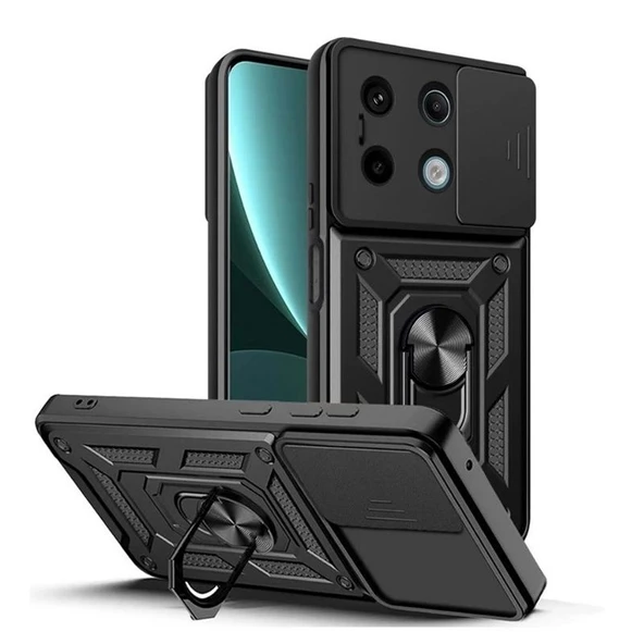 Gpack Xiaomi Poco X6 5G Kılıf Tank Aramid Sürgülü Vega Yüzüklü Sert Silikon ürün görseli 1