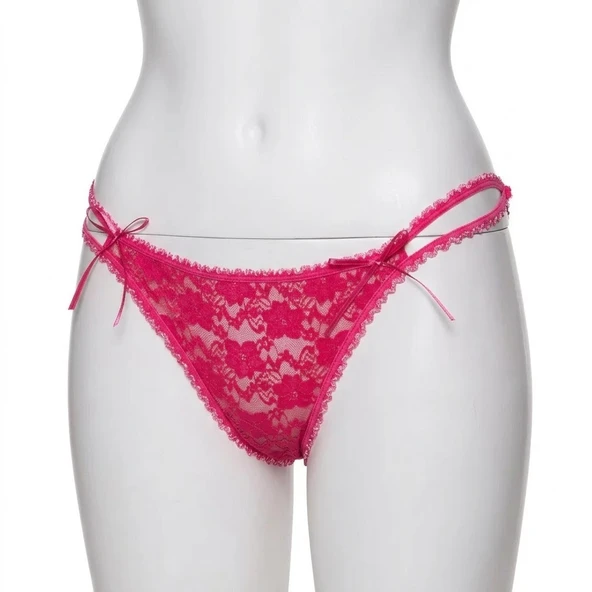3 Adet Gümüş Bayan Kenar İki İpli Dantelli Bikini Külot M Beden ürün görseli 1
