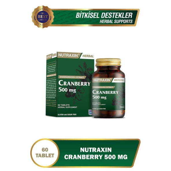 Nutraxin Cranberry 500 mg 60 Tablet - Resim 2