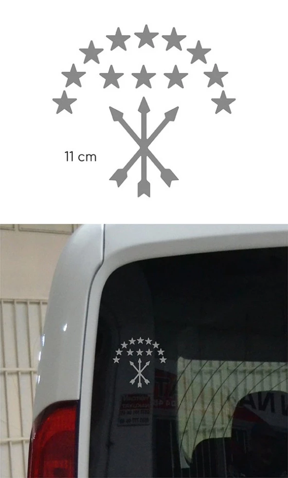Adige Bayrak Folyo Etiket Gümüş Yaldız 11 cm ürün görseli 1