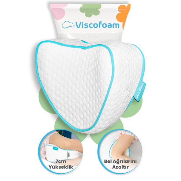 Viscofoam Kalp Diz Arası Ortopedik Yastık Bacak Arası Visco Yastık - 23x23x5cm ürün görseli 1