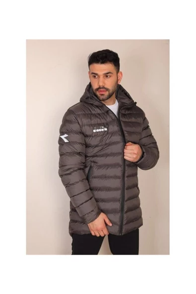 Diadora Roy Anarok Antrasit Erkek Şişme Uzun Mont - RoyanarokAnt ürün görseli 1
