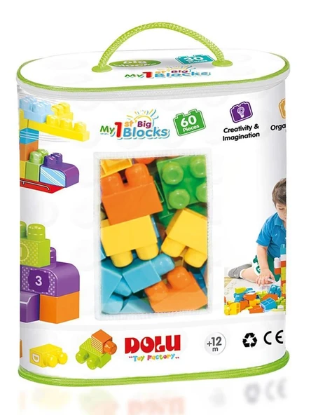 DOLU BASKILI TORBADA BUYUK BLOKLAR 60 PARÇA 5019 ürün görseli 1