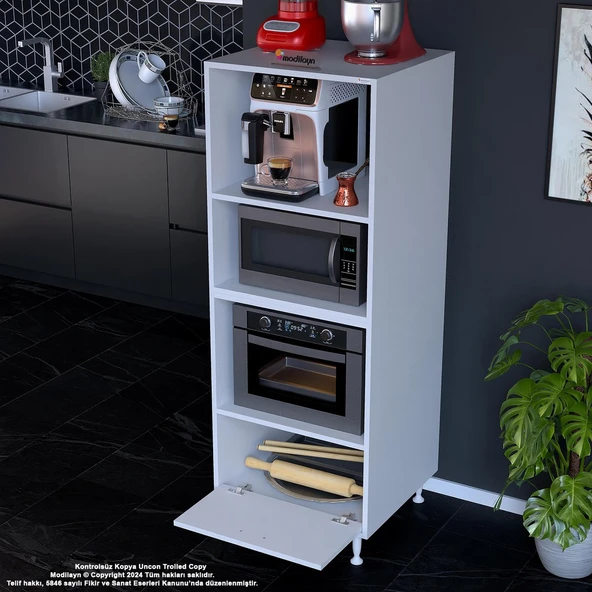 Modilayn LOYA 59,6 x 162,8 x 56 cm Tek Kapaklı Ankastre Fırın Ve Mutfak Dolabı ürün görseli 1